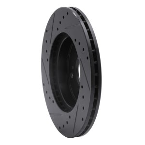 Acura RSX Brake Rotor (1) - Front Right - R1 Concepts - Drilled & Slotted - Black - `02-`15